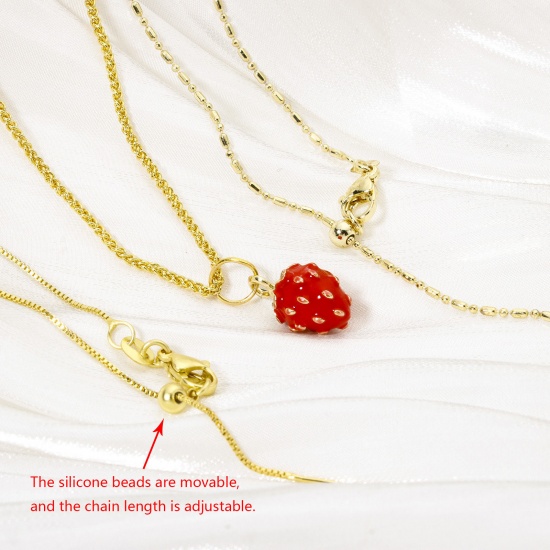 Picture of Eco-friendly Brass Adjustable Slider/ Slide Bolo Necklace 18K Real Gold Plated With Adjustable Silicone Core 45cm(17.7") long