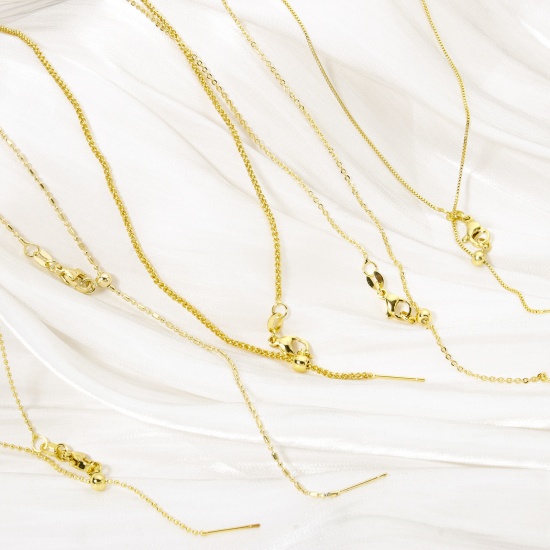 Picture of Eco-friendly Brass Adjustable Slider/ Slide Bolo Necklace 18K Real Gold Plated With Adjustable Silicone Core 45cm(17.7") long