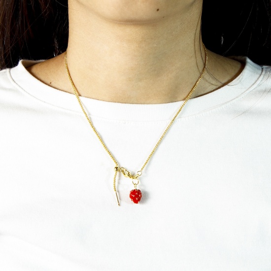 Picture of Eco-friendly Brass Adjustable Slider/ Slide Bolo Necklace 18K Real Gold Plated With Adjustable Silicone Core 45cm(17.7") long