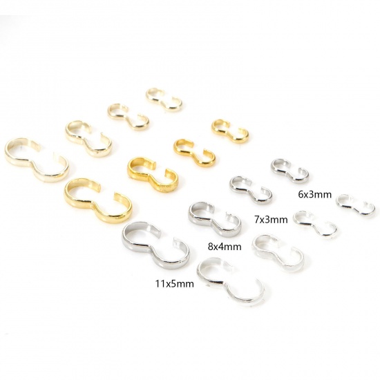 Picture of 50 PCs Eco-friendly Brass Connectors Clasp 3 shape For Bracelets/Necklaces Making DIY Jewelry Materials Real Gold Plated