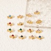 Immagine di 5 Pz Ecologico Ottone Perline Distanziatrici per Gioielli Fai-da-te che Fanno Risultati 14K Vero Oro Placcato Stella 7mm x 3.5mm, Buco: Circa 0.8mm