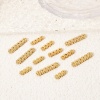 Picture of Eco-friendly Brass Spacer Beads For DIY Bracelet Jewelry Making Findings 14K Real Gold Plated Strip Flower
