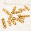 Picture of Eco-friendly Brass Spacer Beads For DIY Bracelet Jewelry Making Findings 14K Real Gold Plated Strip Flower