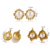 Immagine di 1 Piece Eco-friendly PVD Vacuum Plating 304 Stainless Steel Charms 18K Gold Plated Irregular Shell Imitation Pearl