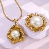 Immagine di 1 Piece Eco-friendly PVD Vacuum Plating 304 Stainless Steel Charms 18K Gold Plated Irregular Shell Imitation Pearl