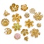 Immagine di 10 Pz Placcatura Sottovuoto 304 Acciaio Inossidabile Coppette Copriperla Fiore Placcato Oro 18K