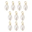 Picture of Brass & Acrylic Charms Barrel Imitation Pearl 8mm x 6mm