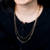 Picture of Eco-friendly Brass Paperclip Link Chain Necklace 18K Real Gold Plated