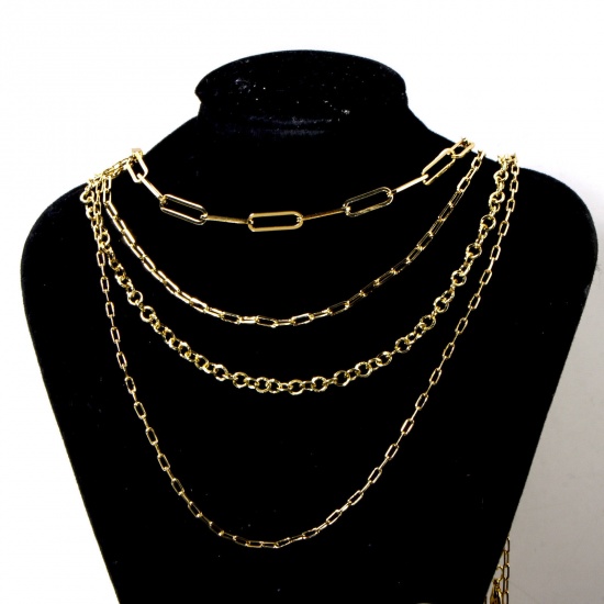 Imagen de 1 Piece Eco-friendly Brass Paperclip Chain Necklace 18K Real Gold Plated