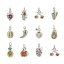 Bild von Messing Charms Platin Plattiert Obst 3D Bunt Kubischer Zirkon