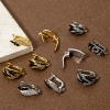 Picture of Brass Enamel Hoop Earrings Multicolor Black Clear Cubic Zirconia With Loop