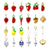 Image de 1 Pièce Breloques en 304 Acier Inoxydable & Lampwork Placage Sous Vide Écologique Collection Végétale Fraises Plaqué Or Véritable 18K Multicolore Piment 3D