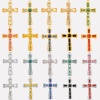 Bild von 304 Edelstahl Religiös Anhänger Kreuz Bunt Strass 37mm x 23mm