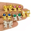 Immagine di 2 PCs 304 Stainless Steel & Rhinestone Clothes Charms Bowknot 18mm x 22mm