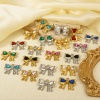 Immagine di 2 PCs 304 Stainless Steel & Rhinestone Clothes Charms Bowknot 18mm x 22mm