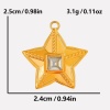 Immagine di 2 Pz 304 Acciaio Inossidabile Galassia Ciondoli Stella a Cinque Punte Multicolore Strass 25mm x 24mm