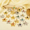 Immagine di 2 Pz 304 Acciaio Inossidabile Galassia Ciondoli Stella a Cinque Punte Multicolore Strass 25mm x 24mm