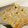 Immagine di 2 Pz 304 Acciaio Inossidabile Galassia Ciondoli Stella a Cinque Punte Multicolore Strass 25mm x 24mm