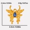 Immagine di 2 Pz 304 Acciaio Inossidabile Insetto Ciondoli Farfalla Multicolore Strass 24mm x 22mm