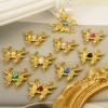 Immagine di 2 Pz 304 Acciaio Inossidabile Insetto Ciondoli Farfalla Multicolore Strass 24mm x 22mm