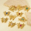 Immagine di 2 Pz 304 Acciaio Inossidabile Insetto Ciondoli Farfalla Multicolore Strass 24mm x 22mm