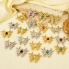 Immagine di 2 Pz 304 Acciaio Inossidabile Insetto Ciondoli Farfalla Multicolore Strass 24mm x 22mm