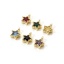 Immagine di 2 Pz Ottone Galassia Ciondoli Placcato Oro 18K Stella a Cinque Punte Multicolore Cubic Zirconiae 8mm x 6mm