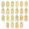 Picture of Eco-friendly Brass Tarot Pendants 18K Real Gold Plated Rectangle Double Sided Clear Cubic Zirconia 3cm x 1.5cm