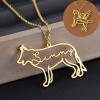 Bild von 304 Edelstahl Personalisierte Namenskette Personalisierter Buchstaben-Charm-Anhänger Hund Katze 45cm lang
