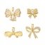 Immagine di 1 Pz Ottone Abiti Ciondoli Multicolore Cravatta a Farfalla Micro Spianare Trasparente Cubic Zirconiae 12mm x 10.5mm