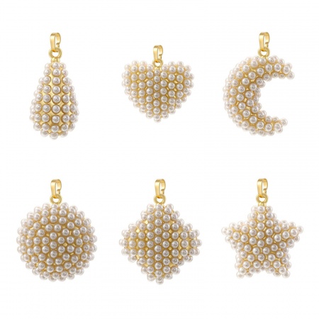 Brass Pendants Multicolor Imitation Pearl