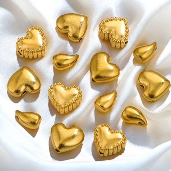 Picture of 304 Stainless Steel Valentine's Day Beads For DIY Jewelry Making Heart