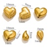 Immagine di 10 Pz 304 Acciaio Inossidabile San Valentino Perline per la Creazione di Gioielli con Fai-da-te Cuore