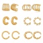 Immagine di 1 Paio Ecologico Elegante Semplice 18K Vero Oro Placcato Ottone Forma di C Struttura Orecchini a Polsino Per Donne