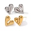 Picture of Stylish Valentine's Day Multicolor Brass Heart Smooth Blank Ear Post Stud Earrings For Women 16mm x 16mm