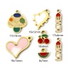 Immagine di 2 PCs 304 Stainless Steel Charms 18K Gold Plated Enamel