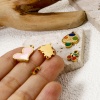 Immagine di 2 PCs 304 Stainless Steel Charms 18K Gold Plated Enamel