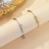 Bild von 304 Edelstahl Familien Schmuck Personalisierte Namensarmbänder, personalisierter Buchstaben-Charm-Anhänger 18cm lang