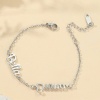 Bild von 304 Edelstahl Familien Schmuck Personalisierte Namensarmbänder, personalisierter Buchstaben-Charm-Anhänger 18cm lang