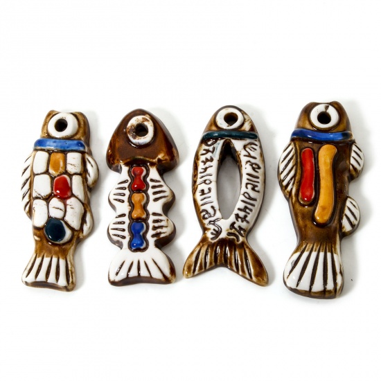 Image de 1 Piece Ceramic Ocean Jewelry Pendants Fish Animal Multicolor