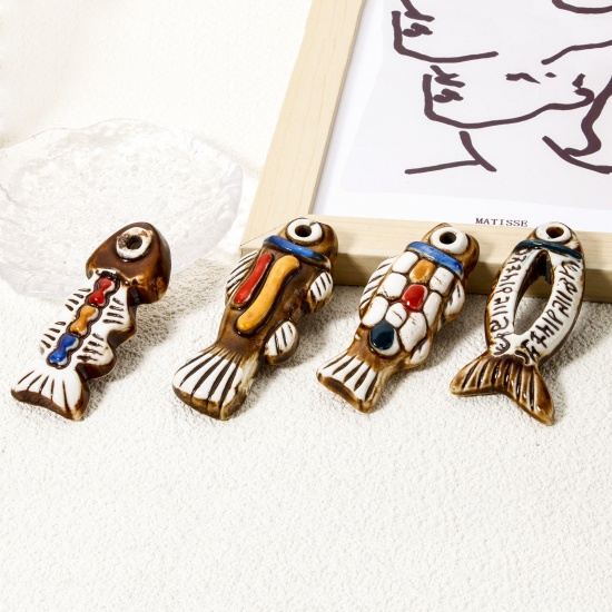 Image de 1 Piece Ceramic Ocean Jewelry Pendants Fish Animal Multicolor