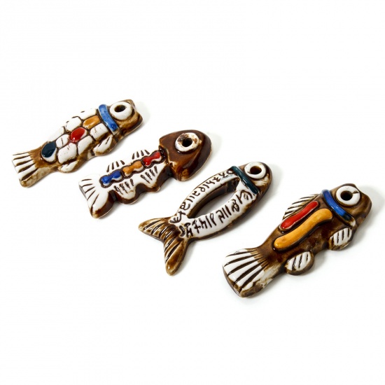 Image de 1 Piece Ceramic Ocean Jewelry Pendants Fish Animal Multicolor