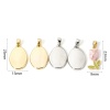 Picture of Eco-friendly Brass Charm Pendant Real Gold Plated Enamel Oval Tulip Flower Enamel