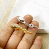 Picture of Eco-friendly Brass Push In Snap Lock Clasps Snake Animal Real Gold Plated Clear Cubic Zirconia