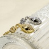 Picture of Eco-friendly Brass Push In Snap Lock Clasps Snake Animal Real Gold Plated Clear Cubic Zirconia