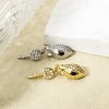 Picture of Eco-friendly Brass Push In Snap Lock Clasps Snake Animal Real Gold Plated Clear Cubic Zirconia