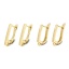 Immagine di 1 Paio Ottone Orecchino Placcato Oro 18K Forma di U Con Loop
