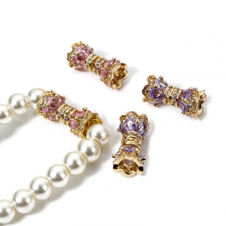 1 Pz Ottone Fibbia a Vite Clessidra Placcato Oro 18K Possono Essere Svitati 16mm x 9mm