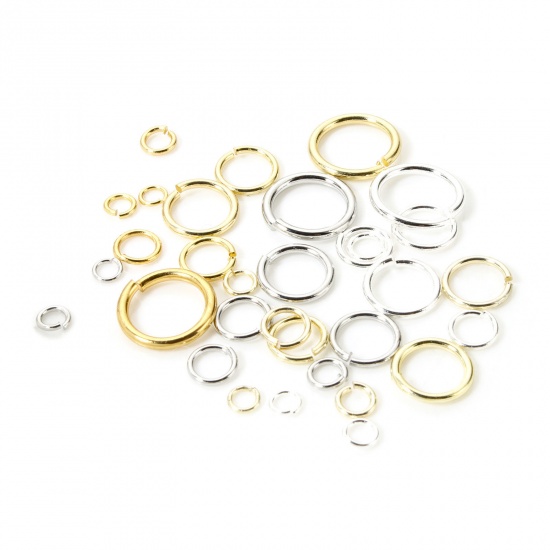 Immagine di 200 PCs Eco-friendly Brass Open Jump Rings Findings Round Disc Real Gold Plated