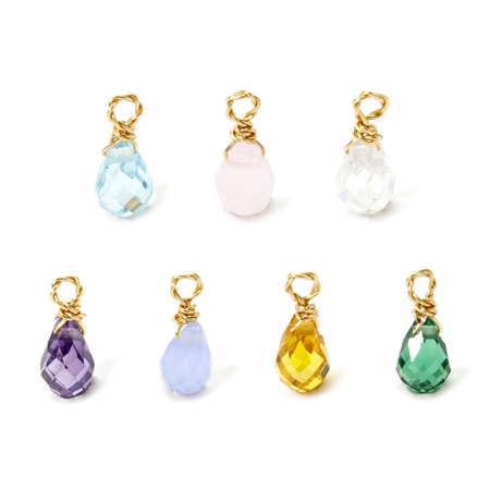 Picture of Eco-friendly PVD Vacuum Plating 304 Stainless Steel Mini Charms Gold Plated Drop Faceted 10mm x 4mm